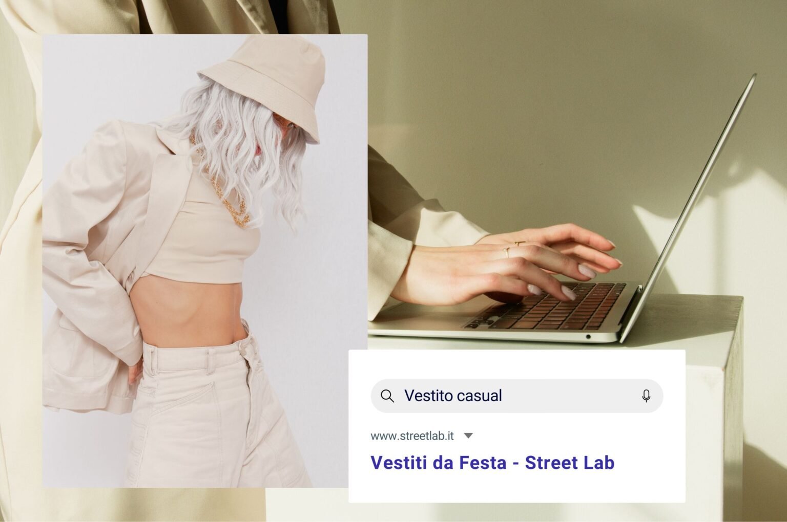 Ragazza che sta cercando vestiti casual e grazie alla sera o gli viene fuori un sito e-commerce è una immagine di una ragazza con dei vestiti casual - Innovative Web Agency