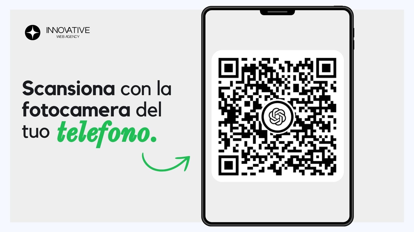 Scansiona il QR Code per iniziare a chattare con ChatGPT su WhatsApp